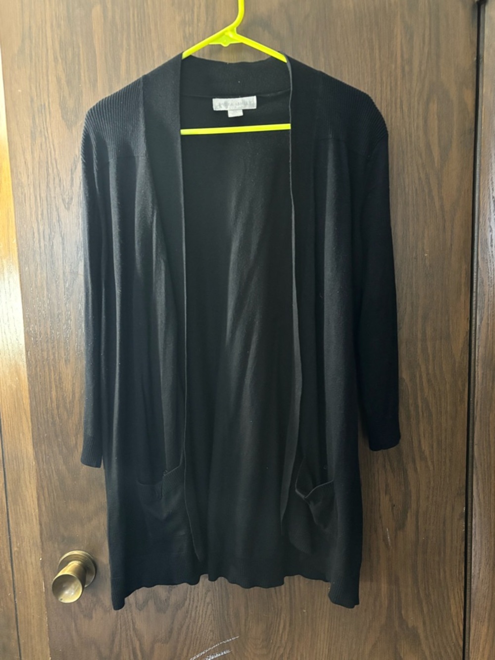 Laura Ashley Black Open-Front Women's Cardigan Sweater